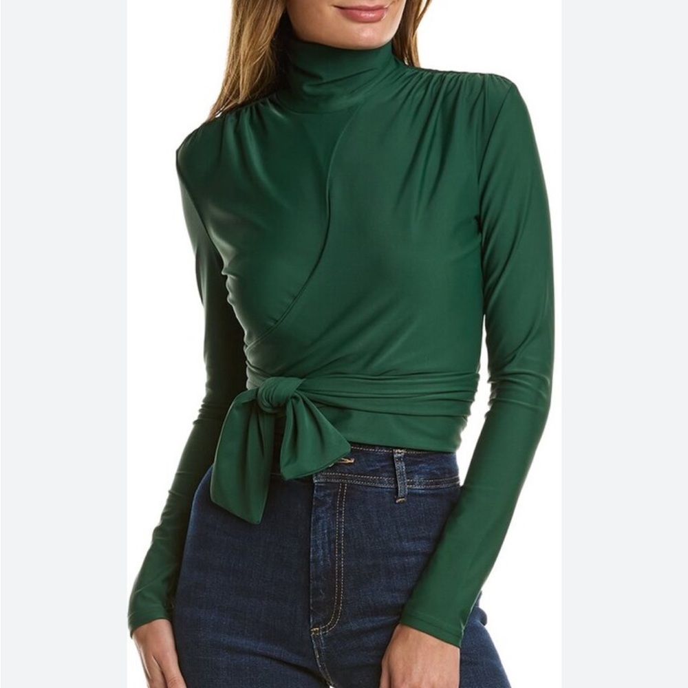 Undra Celeste Turtleneck Joi Wrap Top in green